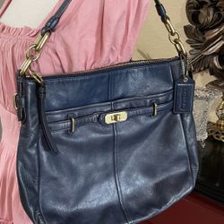 Coach Chelsea Ashlyn Hobo Shoulder Bag in Navy Leather