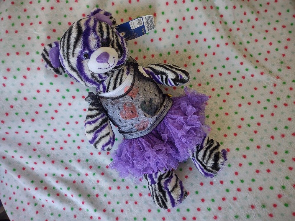 Build-a-Bear Zebra Bear With Outfit