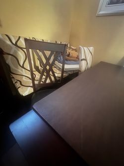 Dark wood dining set, seats 6-12