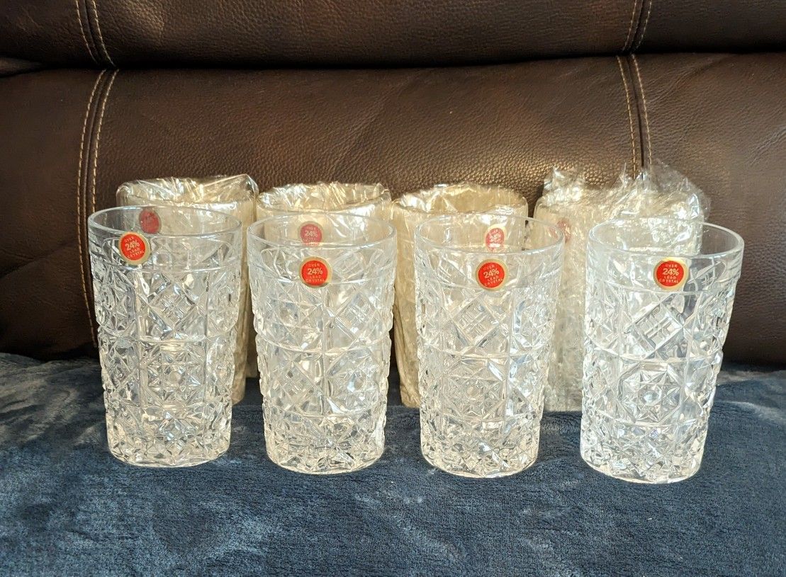 Fostoria Glasses Set Of Eight Over 24% Lead Crystal