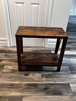 Rustic Wood 2-Tier End Table