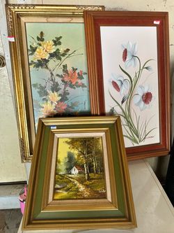 Framed oil paintings