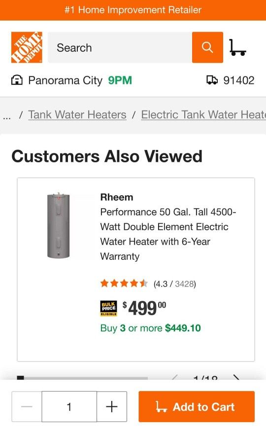 50 Gal. Electric Water Heater