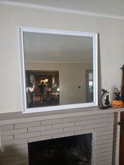 White beveled mirror
