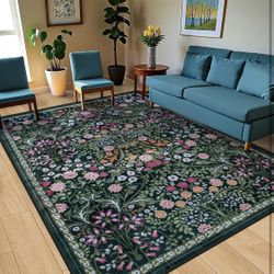 8 x 10 ft Area Rug  floral 