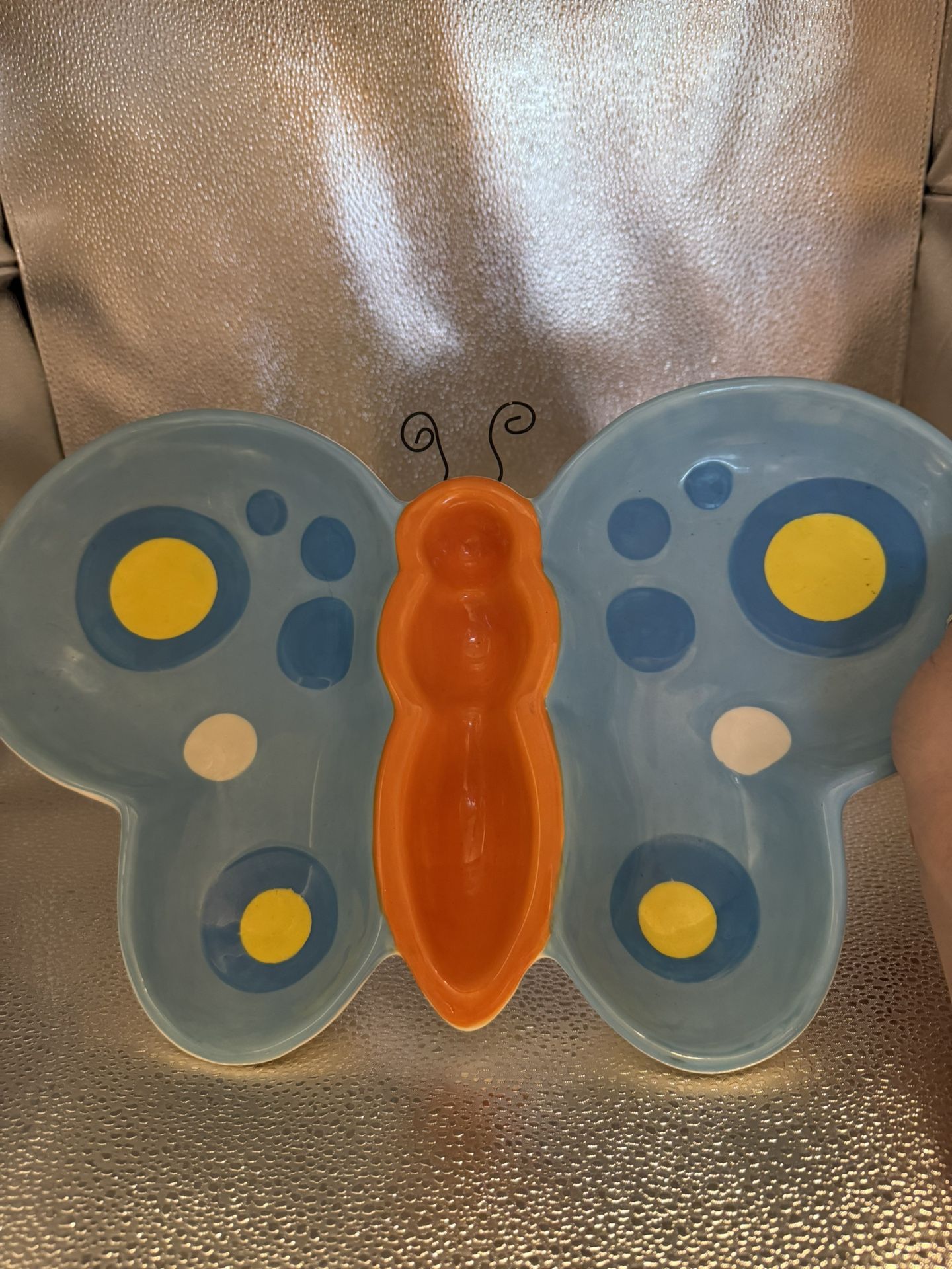 Large Vibrant Butterfly Ceramic Tray