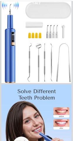 Plaque Remover for Teeth - 42kHz Ultrasonic Tartar Remover with Smart Gum Safety Sensor, 10-Piece Ki