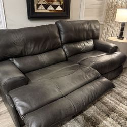 Brown Leather Sofa And Loveseat Sofa Is Zero Gravity, Headrest Adjustment And Foot Rest Adjustment Live In Mesa.
