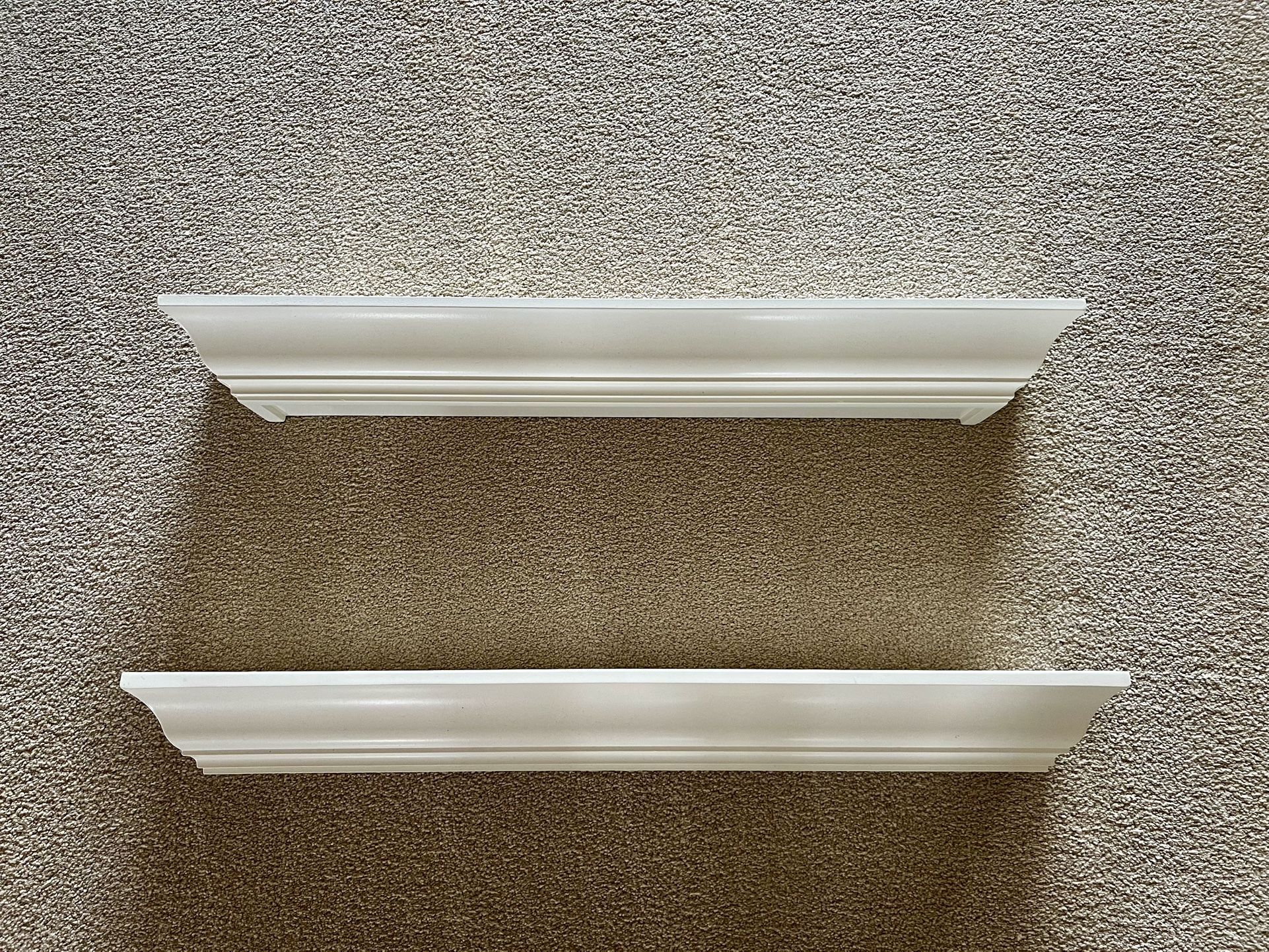 White “Crown Molding” Shelves - 2 Matching