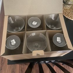 Martini Glasses Set Of 6 Brand New Crate And Barrel ($60 New - Never Used In Box)