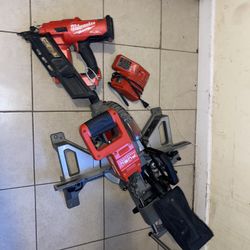 Table Saw , Nail Gun , Electrical Tube Cutter, Charger (batteries Not Included) 