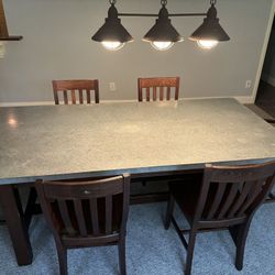 Zinc Top Dining Table W/6 Chairs