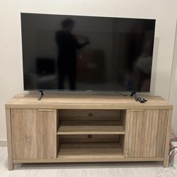 Fluted TV Stand, Mid-Century Entertainment Center with Storage for Up to 65 TV, Oxford TV Console