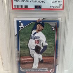 2024 Bowman Paper Yoshinobu Yamamoto #36 RC PSA 10 GEM MINT 🔥 LA Dodgers