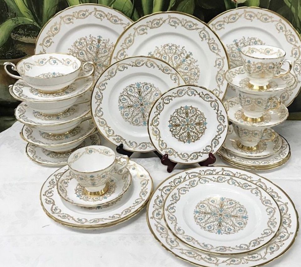 Fine White Floral Bone China Plates; 36 Pc “Rosina” Set Made In England & Individual Plates, Tea Cup, Saucer Etc