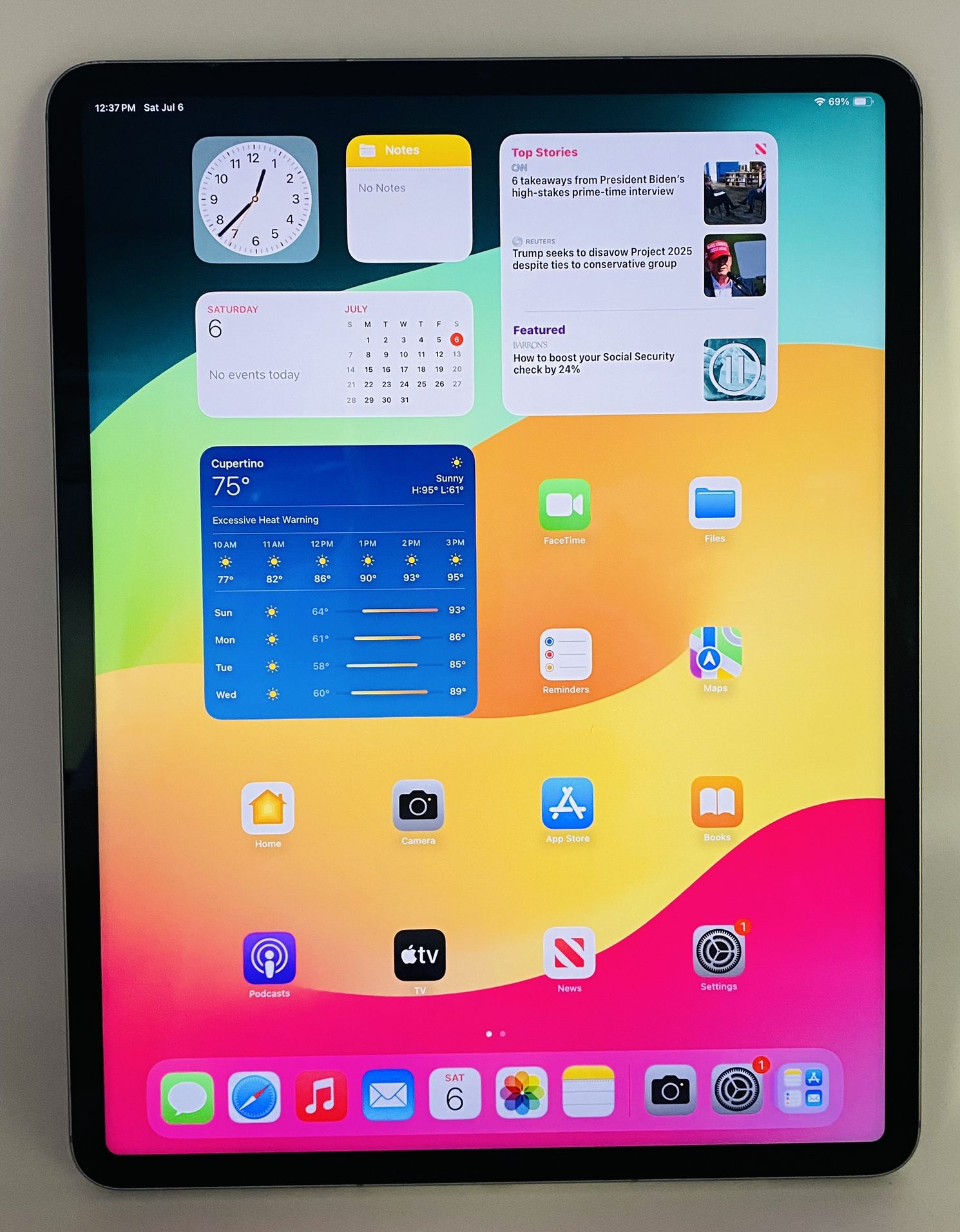 APPLE iPAD PRO 6th Gen. 256 GB Wi-Fi + 5G 12.9in Space Gray