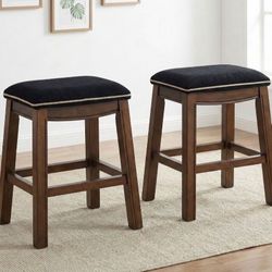 Luxury Solid Wood Counter Stools - Set of 2