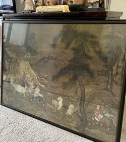 “The Emperor Ming-huang’s Flight to Shu” framed print
