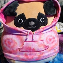 16" Squishmallow Prince the Pug Tie-dye Hoodie