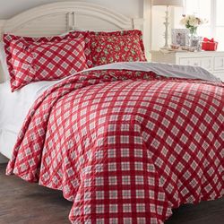 Cottage Collection Microfiber Holly Reversible 3-piece Quilt Set - Full/Queen