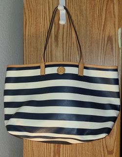 Tory Burch Navy & White Stripe bag