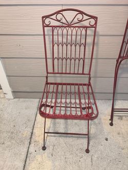 Vintage Folding Metal Bistro Chair