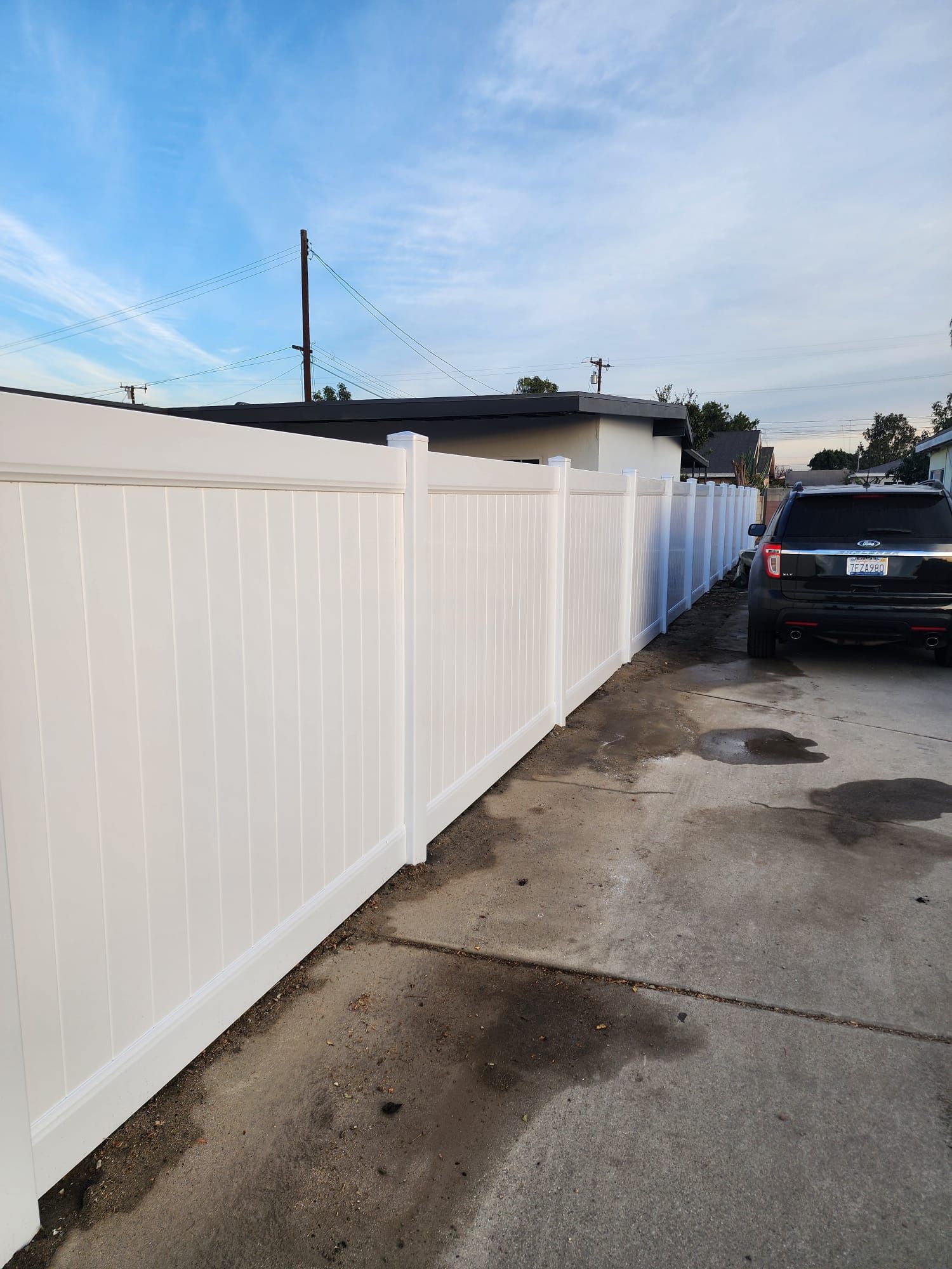 White Vinyl Fence 