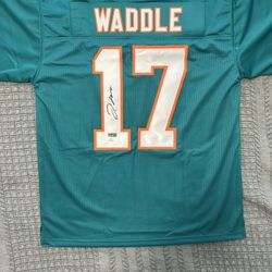 Jaylen Waddle Signed Pro Style Jersey W/ Players COA And JSA Miami Dolphins