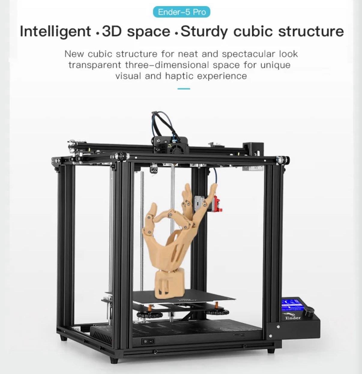 Ender 5 Pro 3D Printer, Upgraded 32 bits V4.2.2 Silent Mainboard, Large DIY FDM Printing, Resume Print, Powerful Filament Extruder, Cubic Structure, P