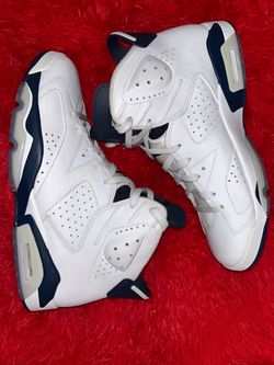 Air Jordan 6 White Navy Sneakers