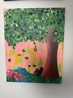 Lovers In Spring Acrylic Painting