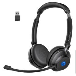 RownFusny RO2U Wireless Headset with Microphone for Work, Bluetooth 5.3 NEW
