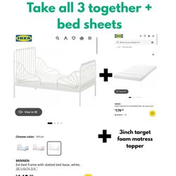 Ikea MINNEN Kids extendable bed Frame