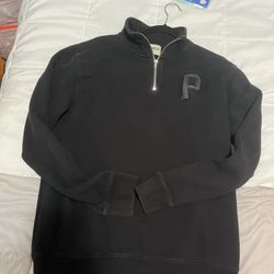 black quarter zip sweater