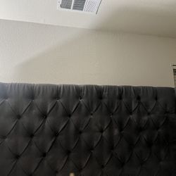 King size tufted, bed frame, and mattress