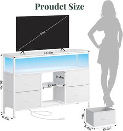 LED TV Stand with Charging Station for 50 Inch TVs