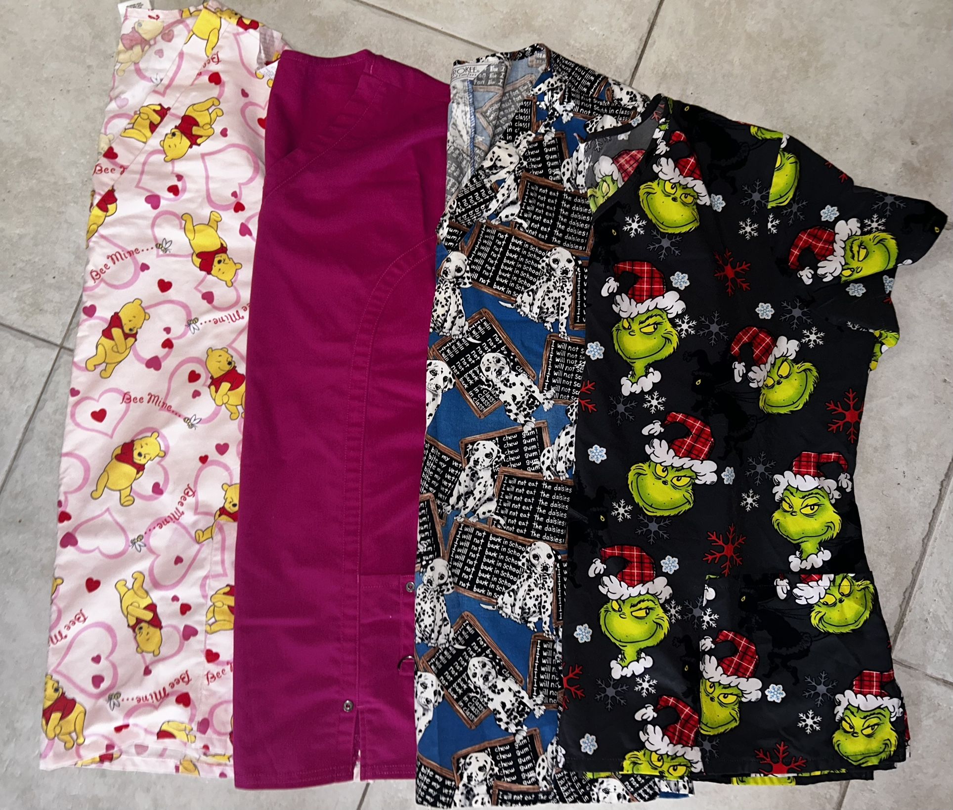Four 1X/2X Scrub Tops