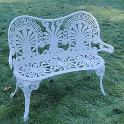 Beautiful Vintage Curved Metal Outdoor Garden Bench