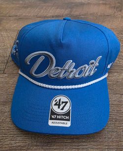 Men's '47 Blue Detroit Lions Overhand Hitch Adjustable Hat