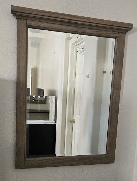 Twin-Star Solid Wood Frame Mirror 28"x35"