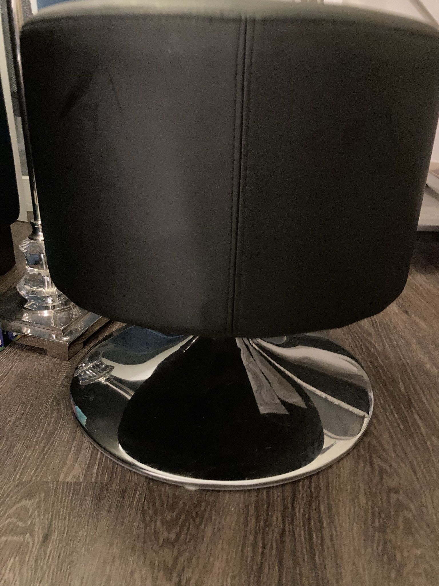 Black Leather Ottoman