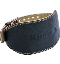Harbinger Padded Leather Contoured Weightlifting Belt with Suede Lining and Steel Roller Buckle