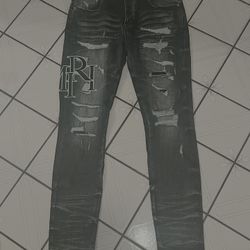 Amiri Black Ripped Distressed Jeans SIZE 34 