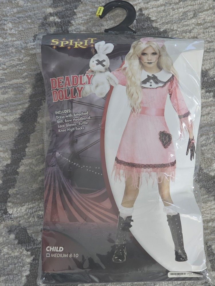 Deadly Dolly Costume - Spirit Halloween - Size Medium