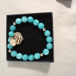 Fragrance Jewelry Blue Jadelite Stone Real Gold Braclet