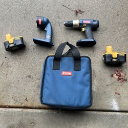 Ryobi Drill/Light And Two Batteries