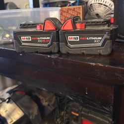(2) Milwaukee M18 Red Lithium Xc 5.0 Battery
