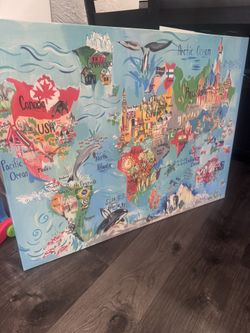 World Map Canvas Art