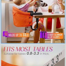 Hook on High Chair,Portable Foldable High Chair for Babies 6-36 Months