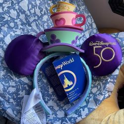 Disney World 50th Mickey Mad Tea Party Teacups Ears 